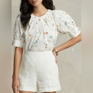 POLO Ralph Lauren Floral Puff Sleeve Blouse